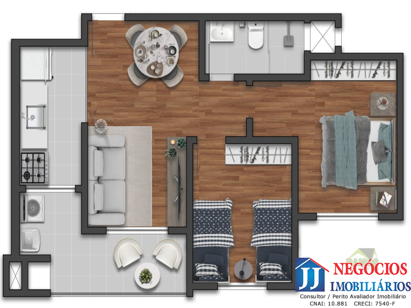 Apartamento em Jardim Cristo Rei